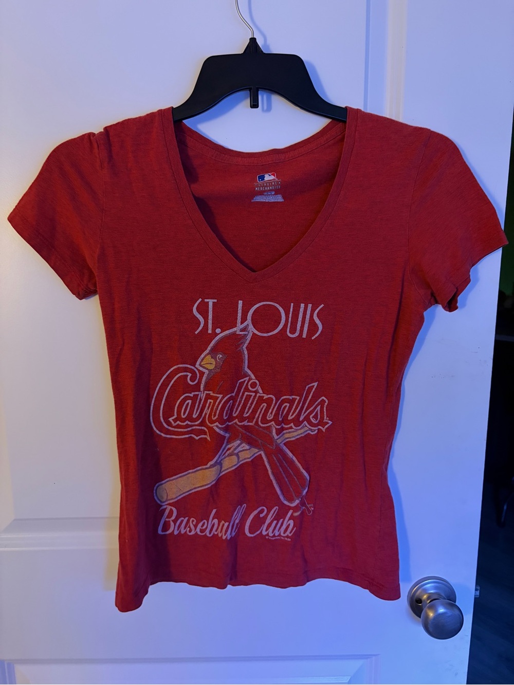 Women's Red V-Neck cardinals Tee